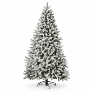 Sapin de Noël artificiel floqué blanc